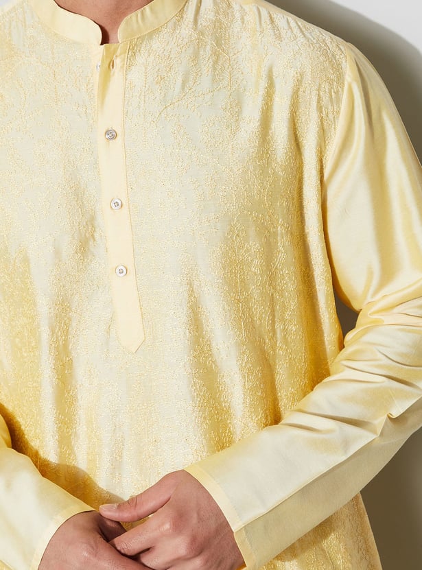 MELANGE Embroidered Calf Length Kurta