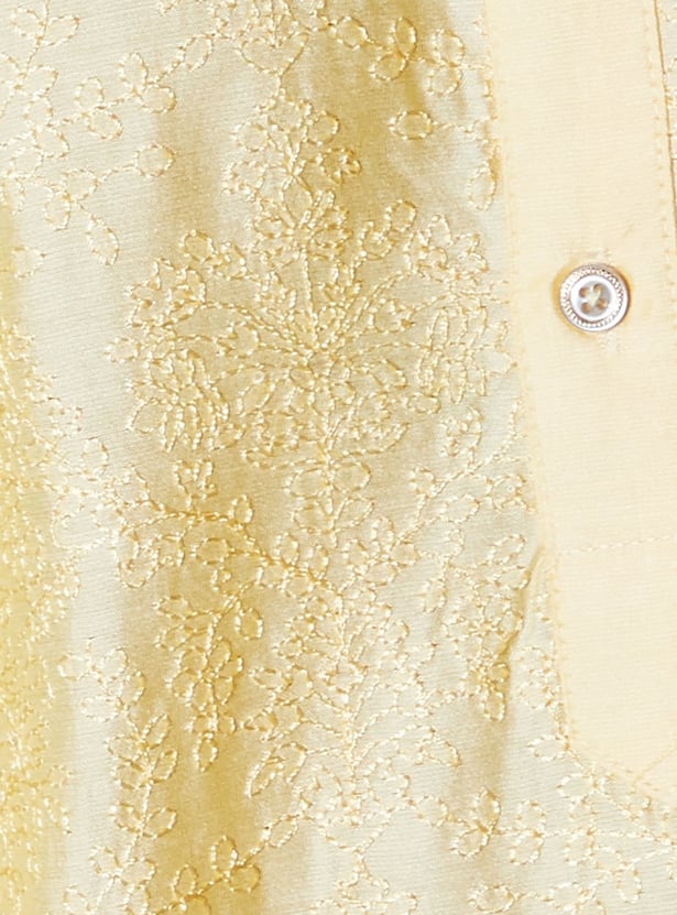 MELANGE Embroidered Calf Length Kurta