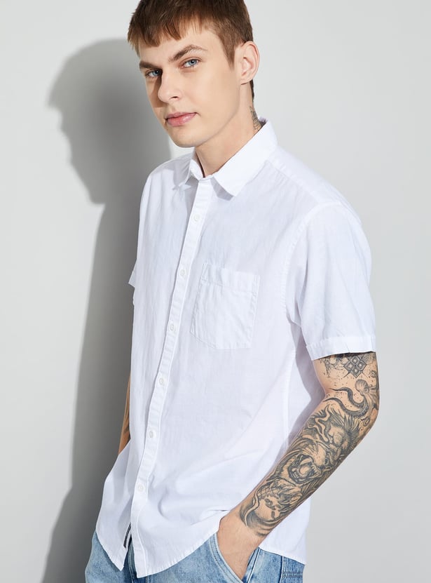 FAME FOREVER Solid Smart Fit Shirt