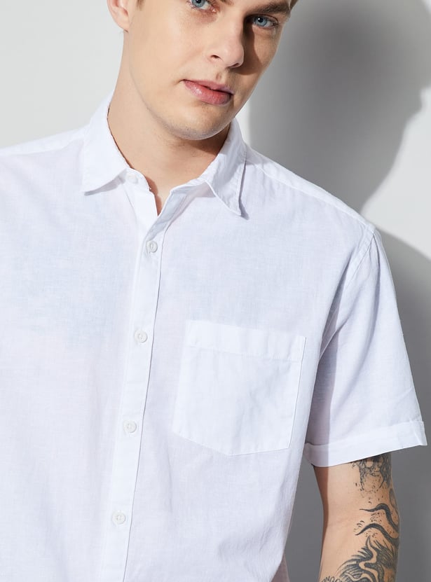 FAME FOREVER Solid Smart Fit Shirt