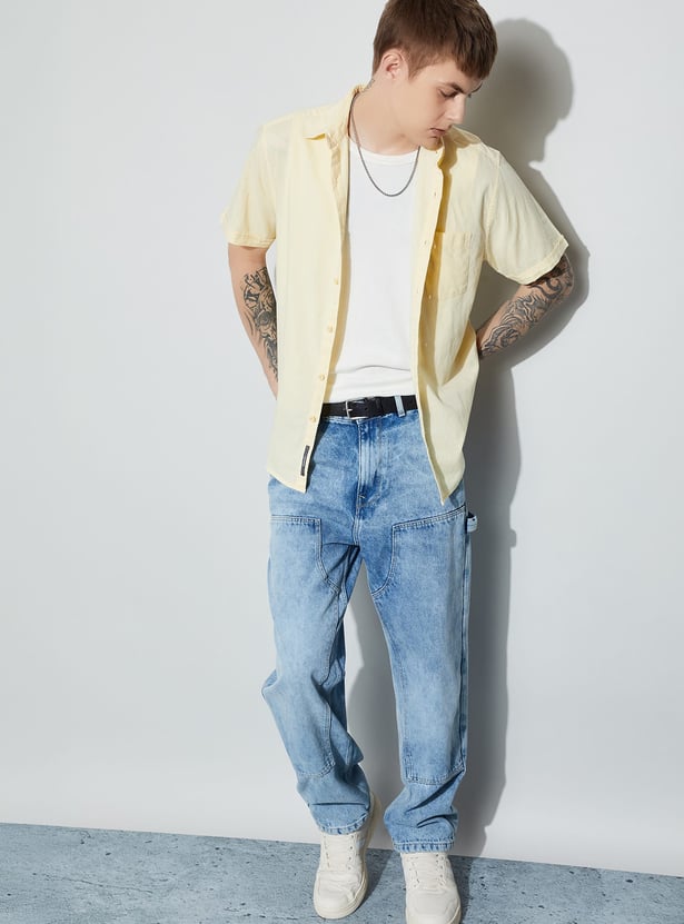 FAME FOREVER Solid Smart Fit Shirt