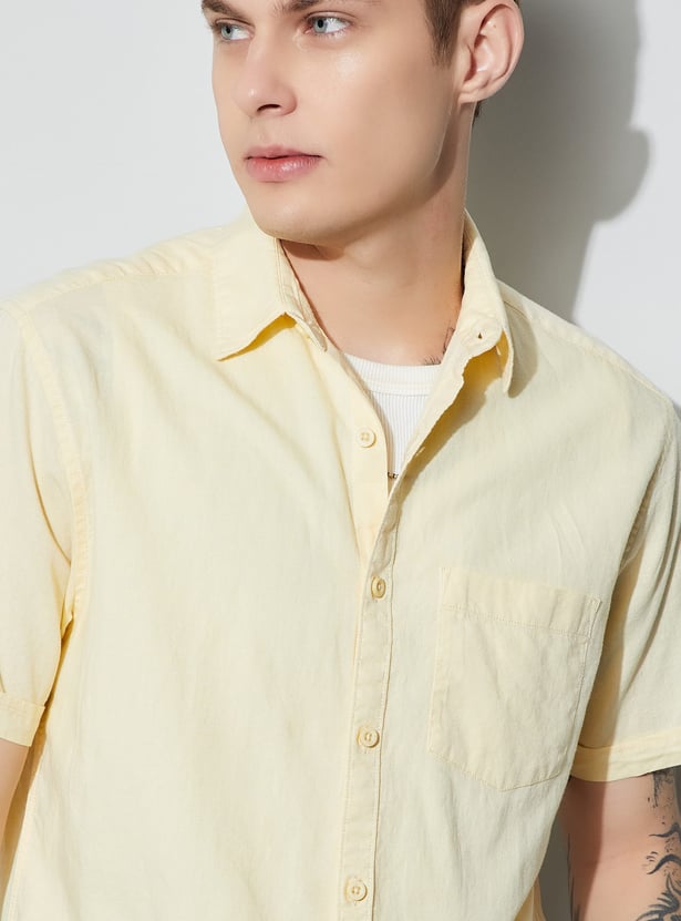 FAME FOREVER Solid Smart Fit Shirt