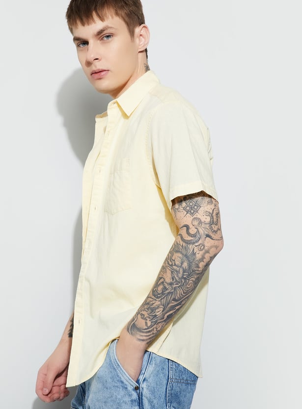 FAME FOREVER Solid Smart Fit Shirt