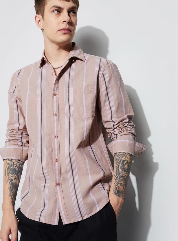 FAME FOREVER Striped Smart Fit Shirt