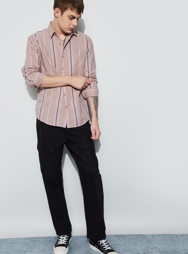 FAME FOREVER Striped Smart Fit Shirt