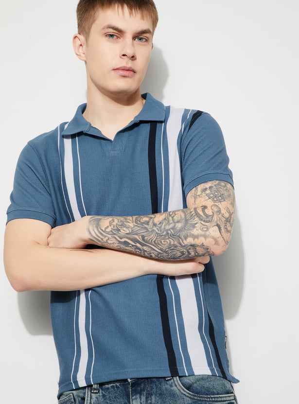 FAME FOREVER Striped Polo T-shirt