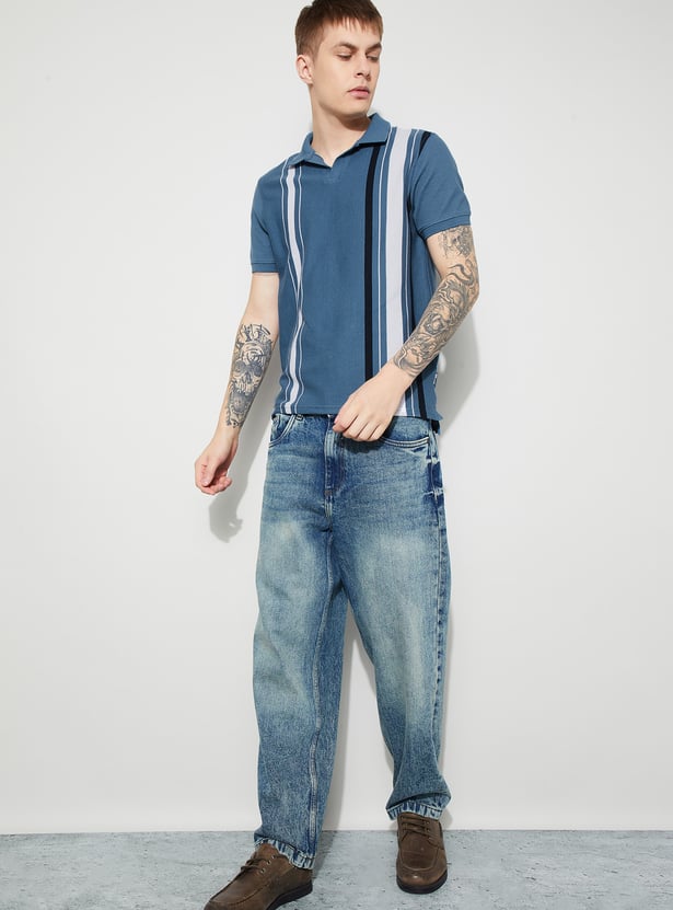 FAME FOREVER Striped Polo T-shirt