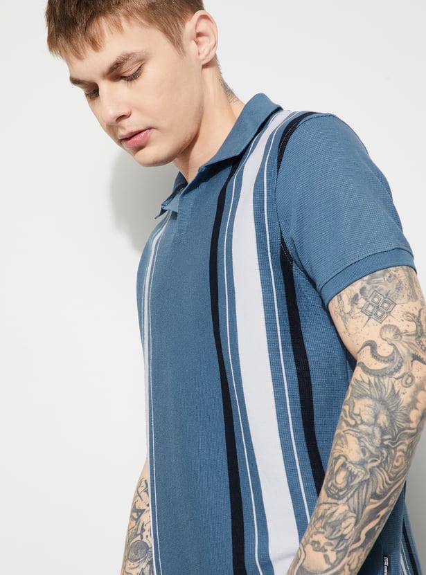 FAME FOREVER Striped Polo T-shirt