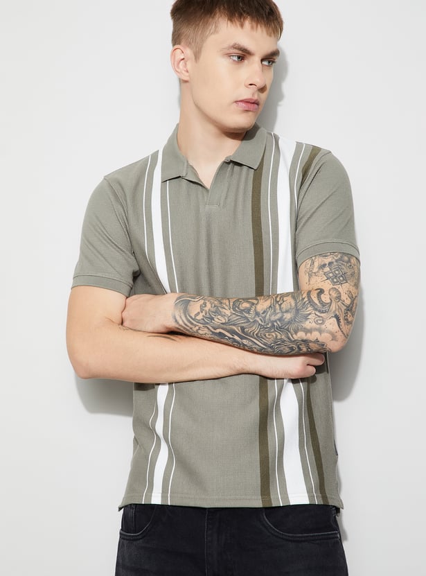 FAME FOREVER Striped Polo T-shirt