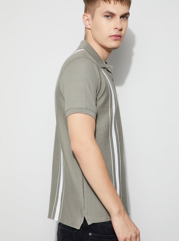FAME FOREVER Striped Polo T-shirt