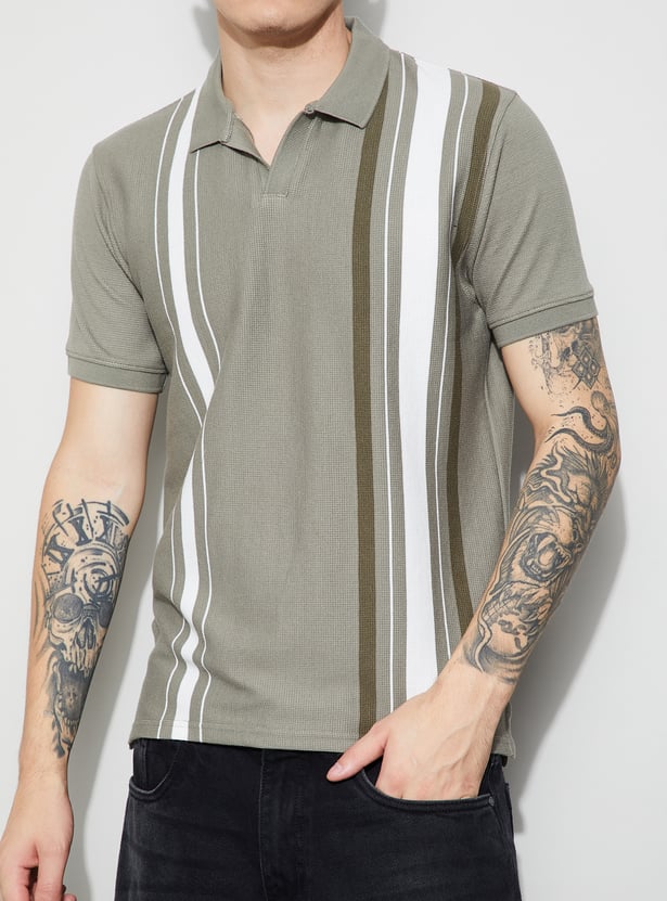 FAME FOREVER Striped Polo T-shirt