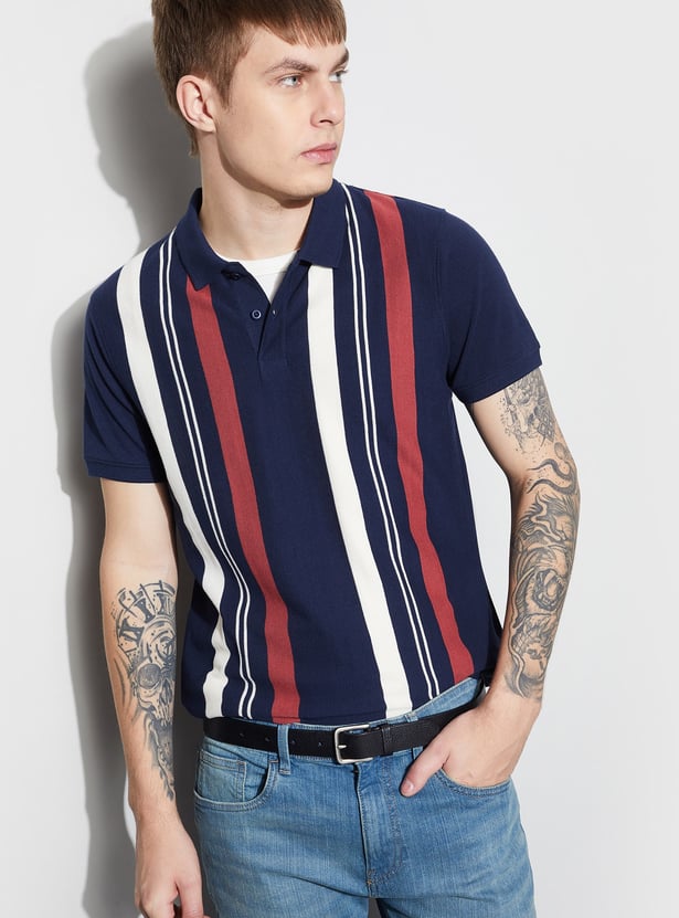 FAME FOREVER Striped Polo T-shirt