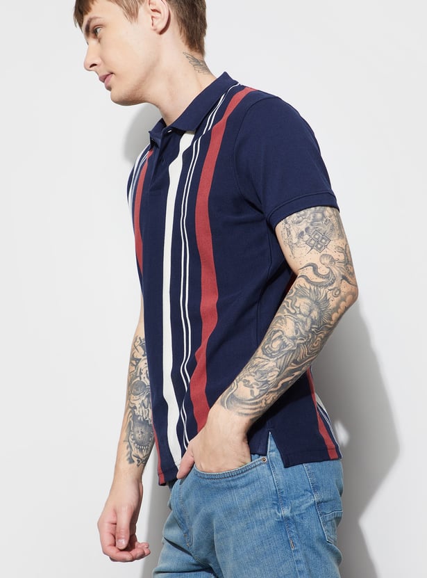 FAME FOREVER Striped Polo T-shirt