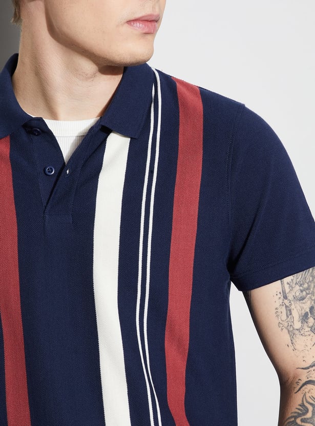 FAME FOREVER Striped Polo T-shirt