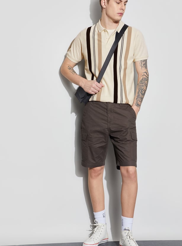 FAME FOREVER Striped Polo T-shirt