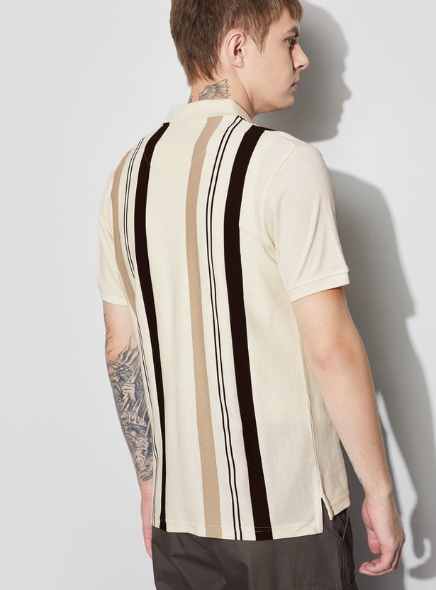 FAME FOREVER Striped Polo T-shirt