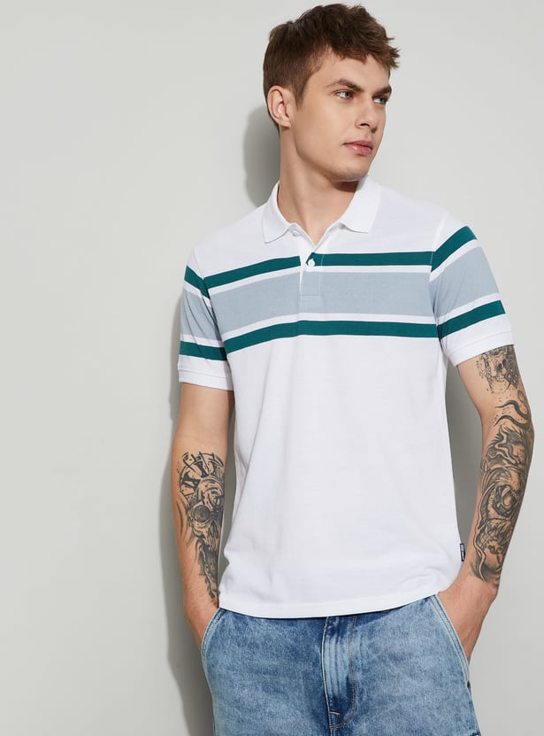 FAME FOREVER Striped Polo T-shirt