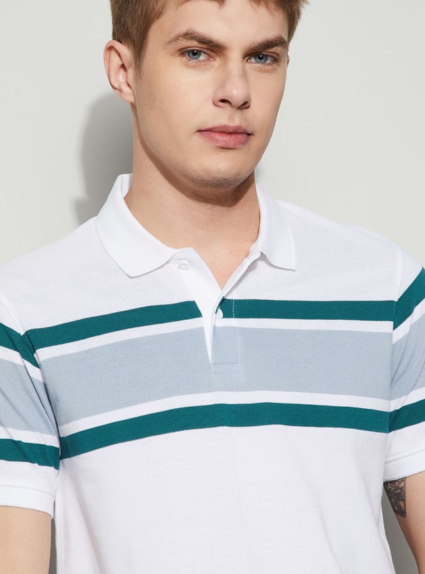FAME FOREVER Striped Polo T-shirt