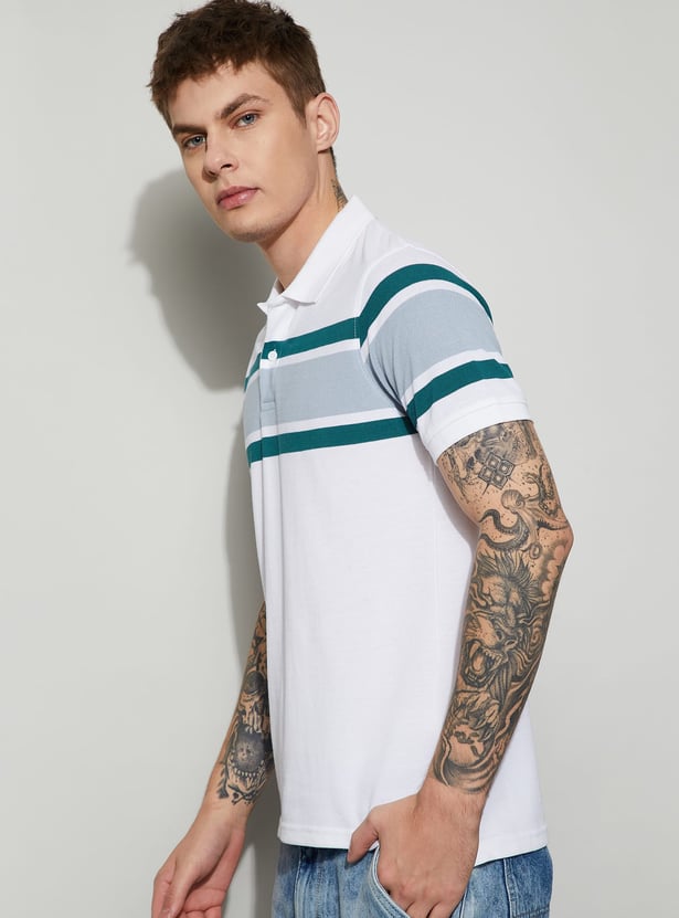 FAME FOREVER Striped Polo T-shirt