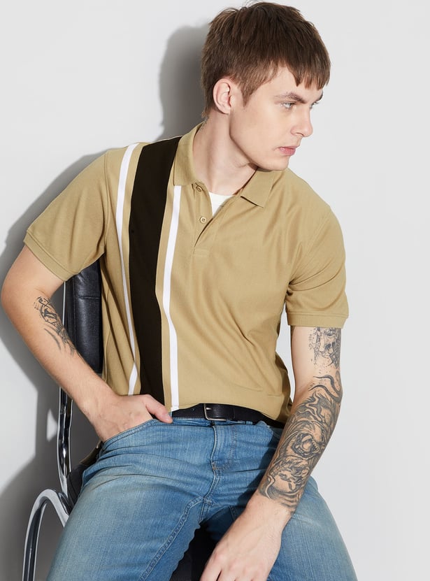 FAME FOREVER Striped Polo T-shirt
