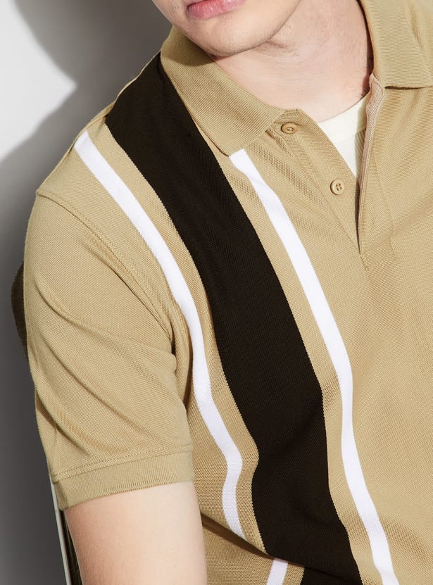 FAME FOREVER Striped Polo T-shirt