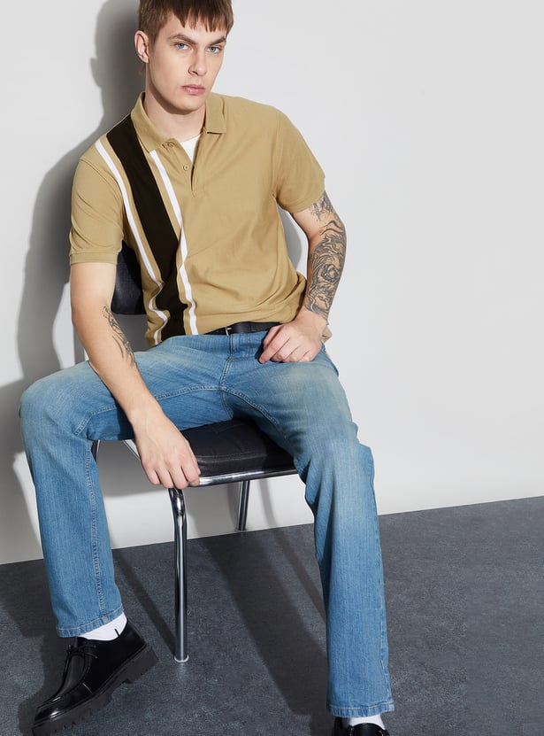 FAME FOREVER Striped Polo T-shirt