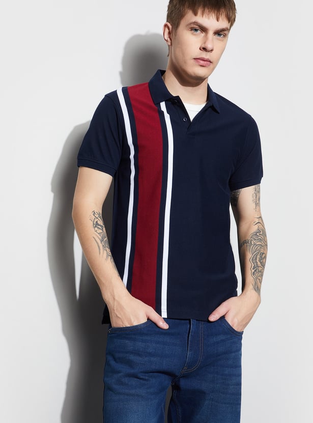 FAME FOREVER Striped Polo T-shirt