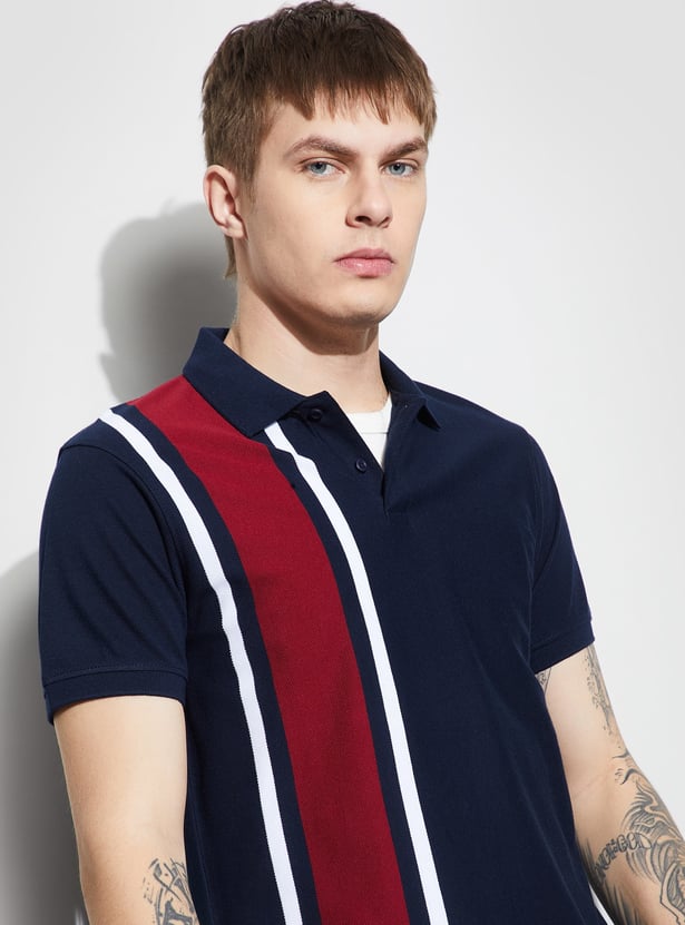 FAME FOREVER Striped Polo T-shirt