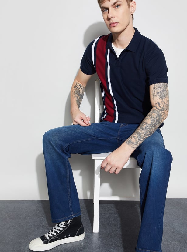 FAME FOREVER Striped Polo T-shirt