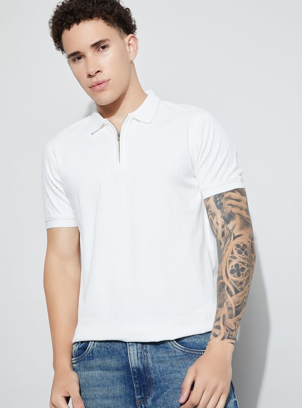 BOSSINI Textured Polo T-shirt