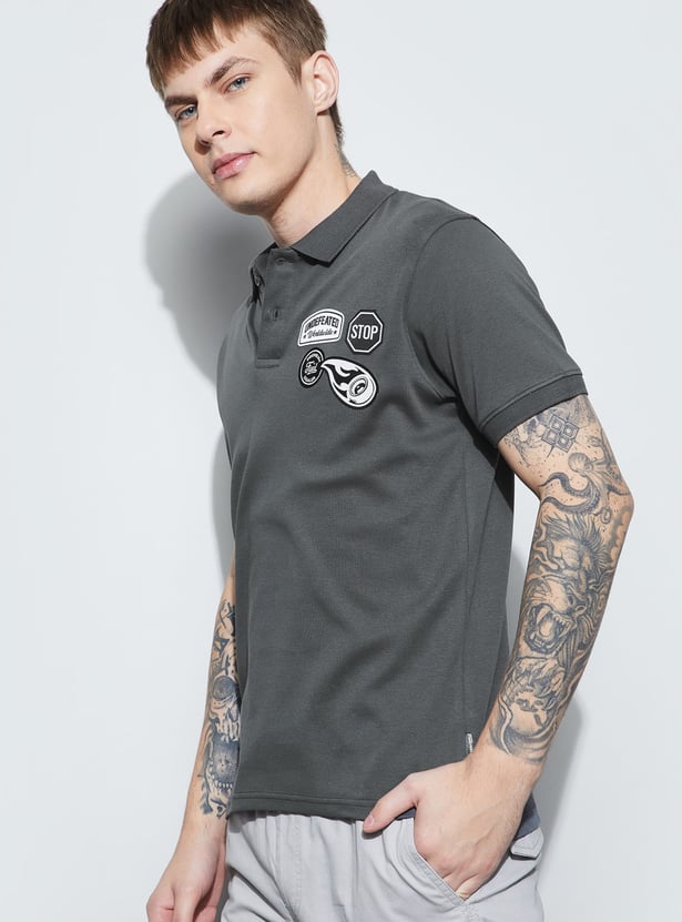 FAME FOREVER Printed Polo T-shirt