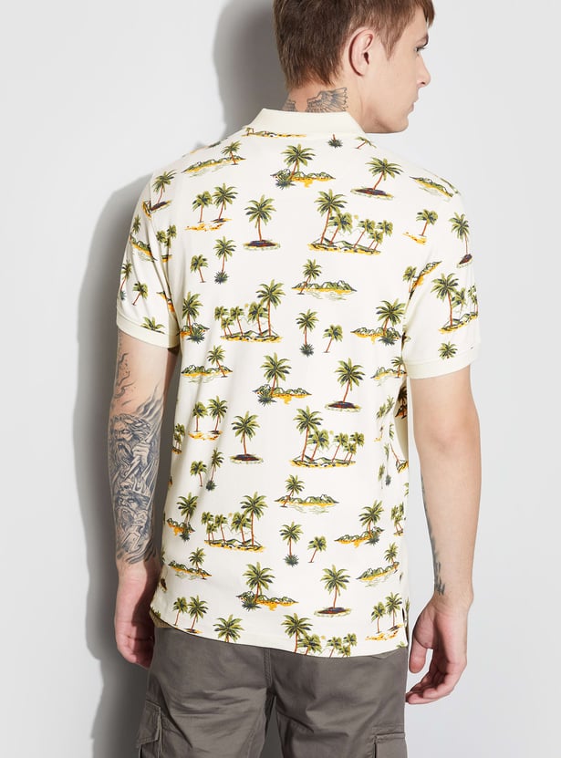 FAME FOREVER Printed Johnny Collar T-shirt