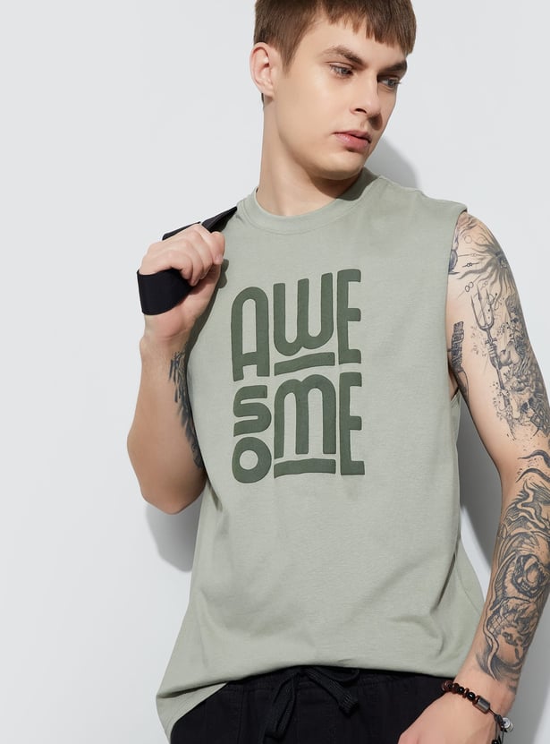 FAME FOREVER Printed Crew Neck T-shirt