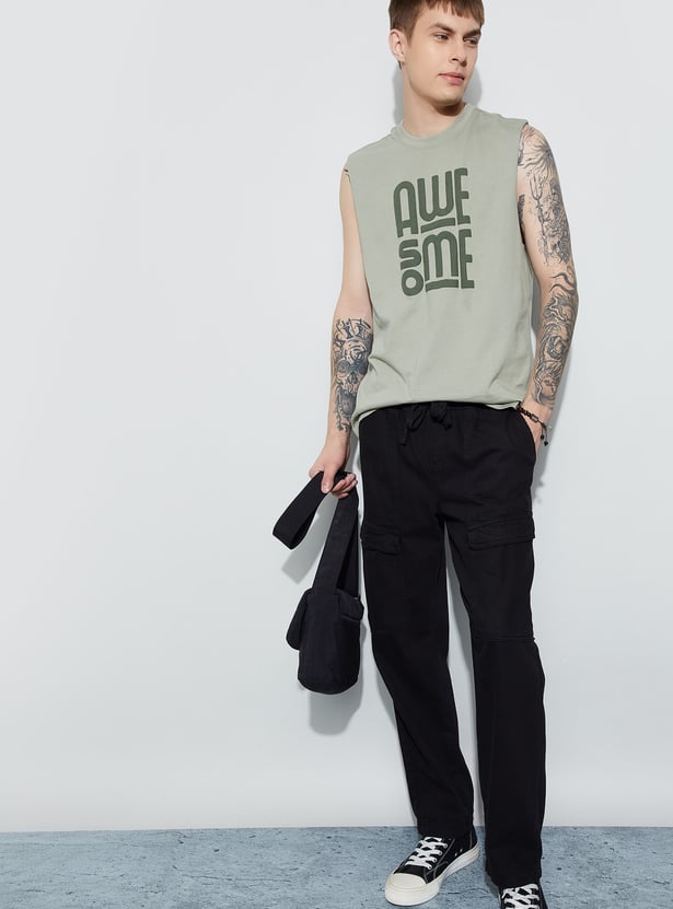 FAME FOREVER Printed Crew Neck T-shirt