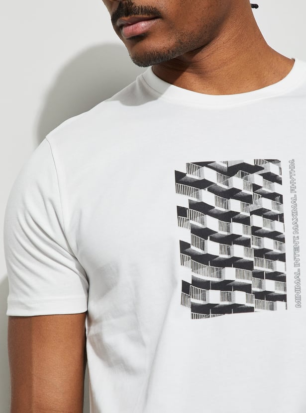 BOSSINI Graphic Print Crew Neck T-shirt