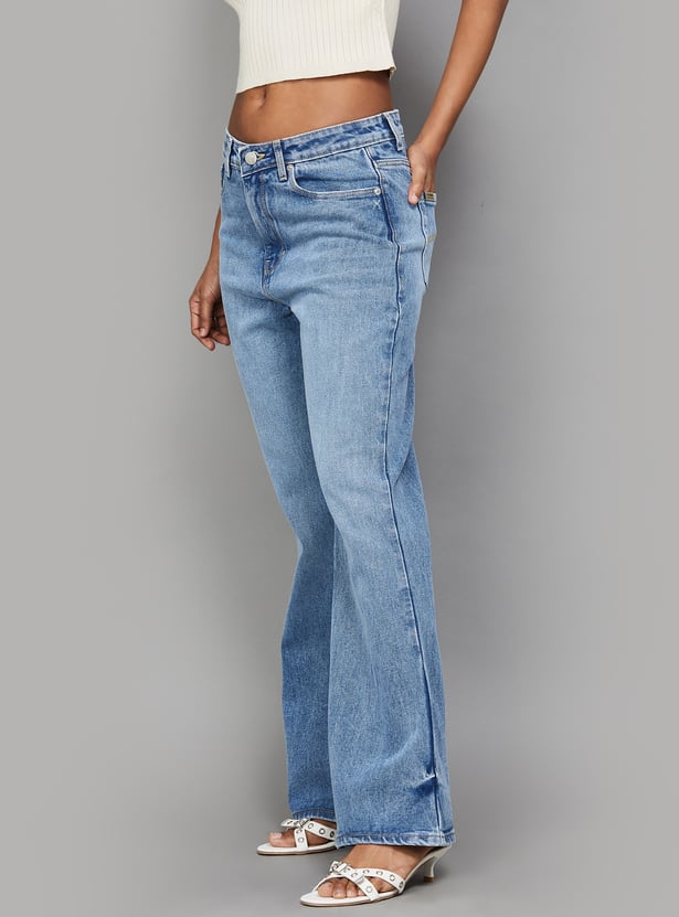 XPOSE Stonewashed Bell Bottom Jeans