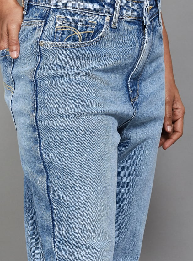 XPOSE Stonewashed Bell Bottom Jeans