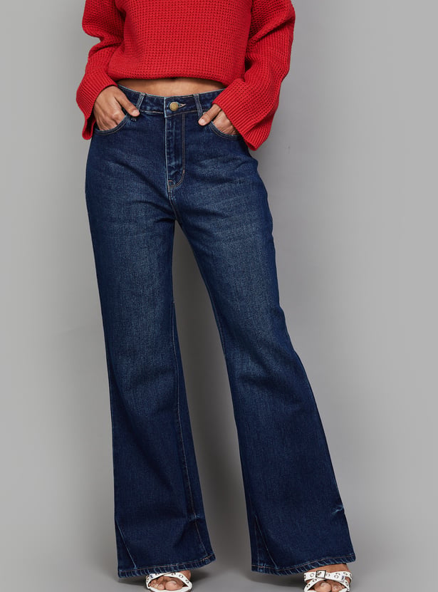 XPOSE Solid Flared Jeans