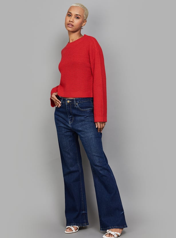 XPOSE Solid Flared Jeans