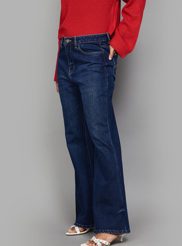 XPOSE Solid Flared Jeans