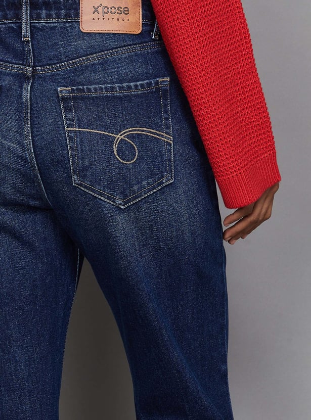 XPOSE Solid Flared Jeans