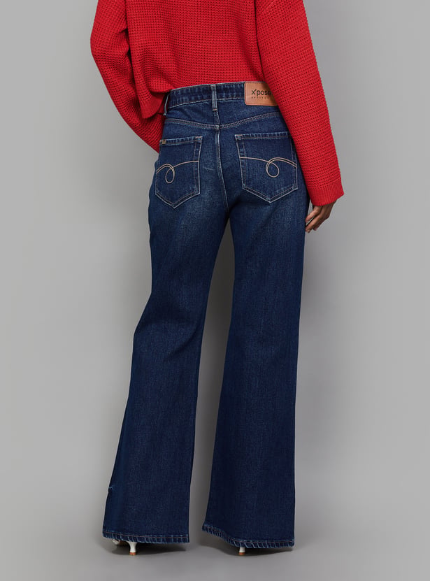 XPOSE Solid Flared Jeans
