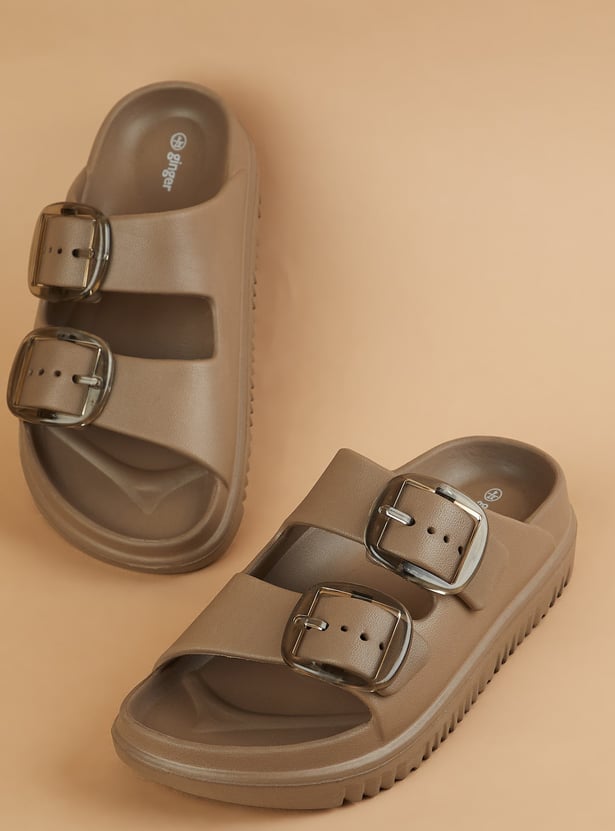 GINGER Solid Double Buckle Sliders
