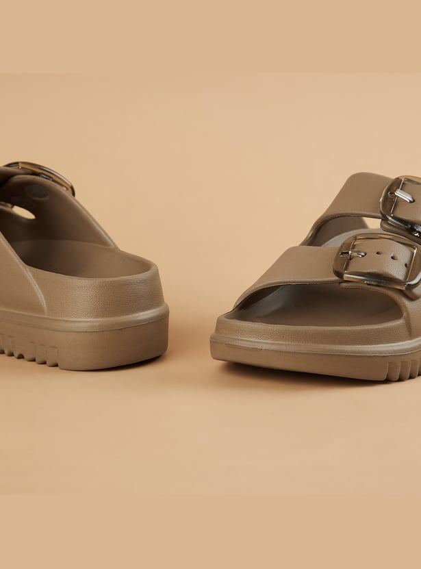 GINGER Solid Double Buckle Sliders