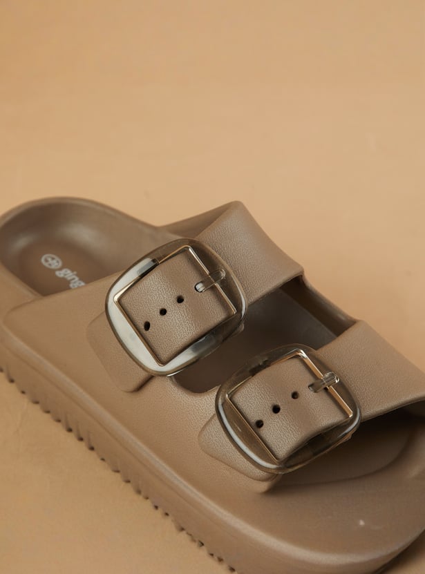 GINGER Solid Double Buckle Sliders