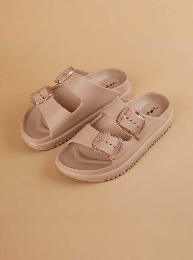GINGER Solid Double Buckle Sliders