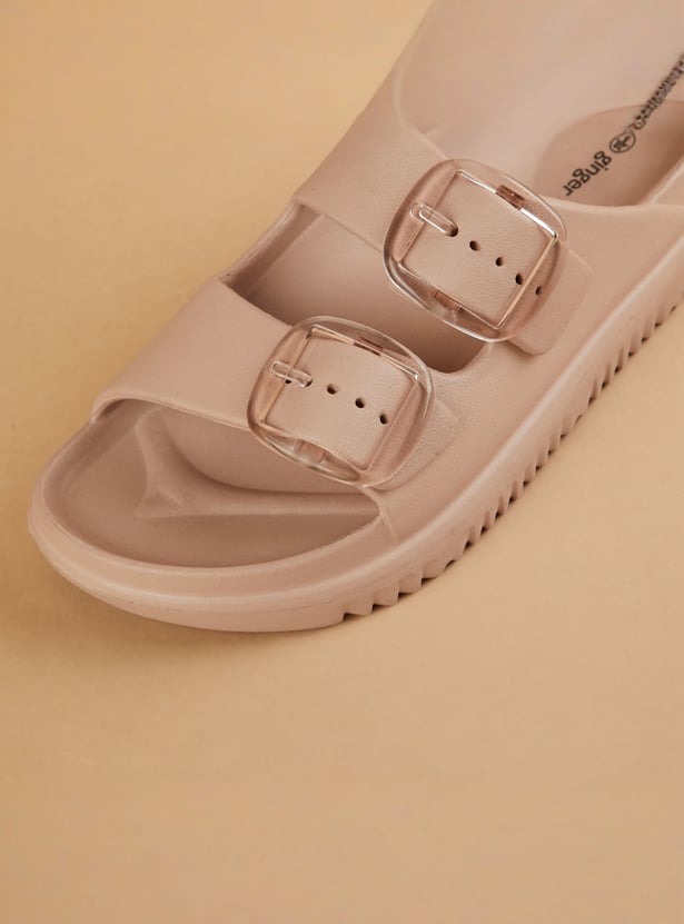 GINGER Solid Double Buckle Sliders