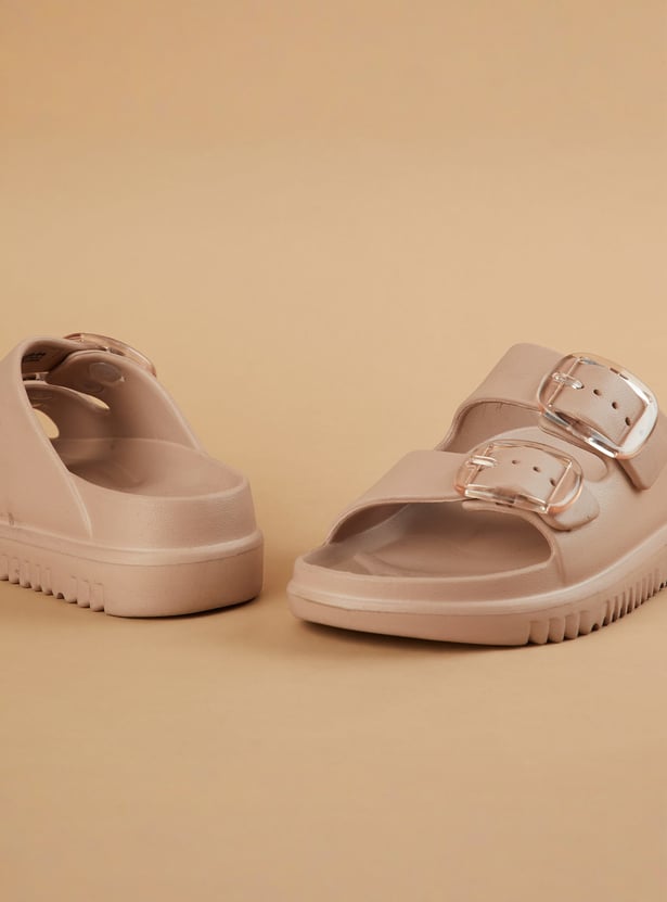 GINGER Solid Double Buckle Sliders