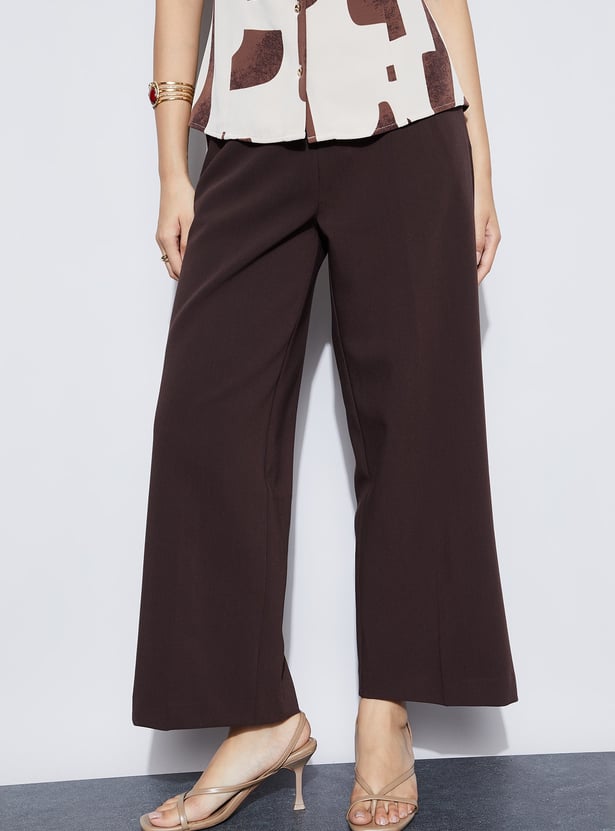 CODE Solid Flat Front Trousers