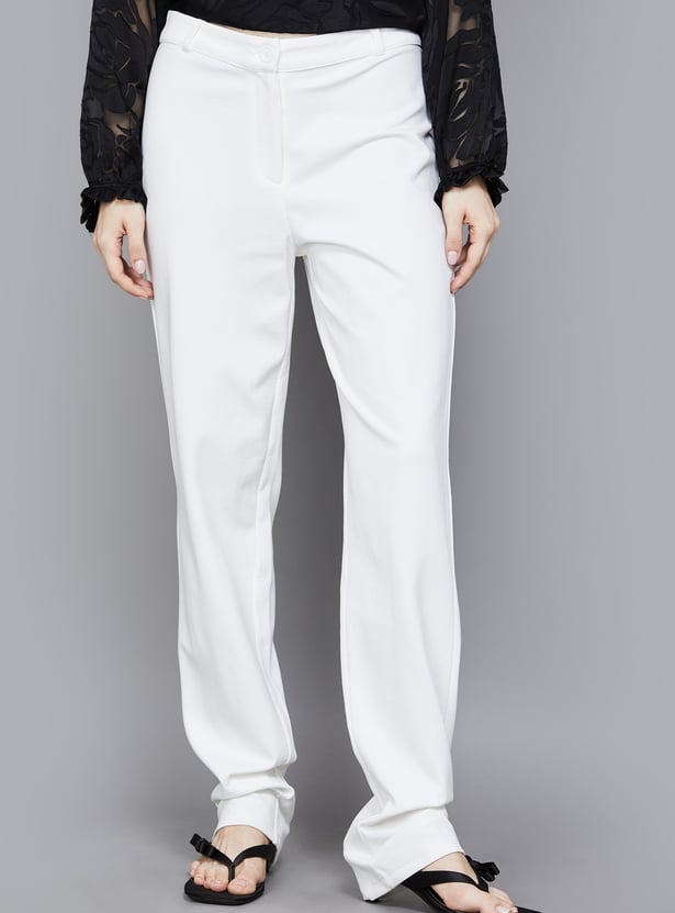 AND Solid Slim Fit Trousers